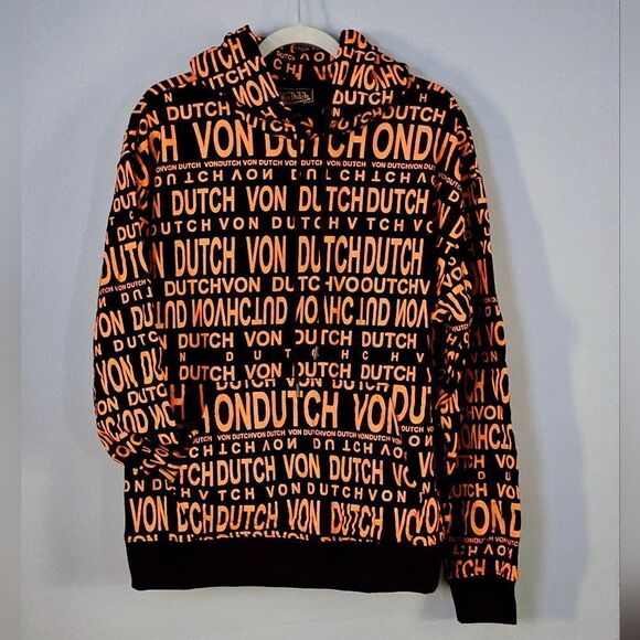Von Dutch, all over Monogram hoodie. Size M - Picture 1 of 5